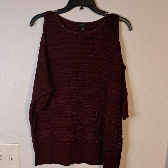 Apt. 9 cold shoulder sweater size large - Picture 1 of 6